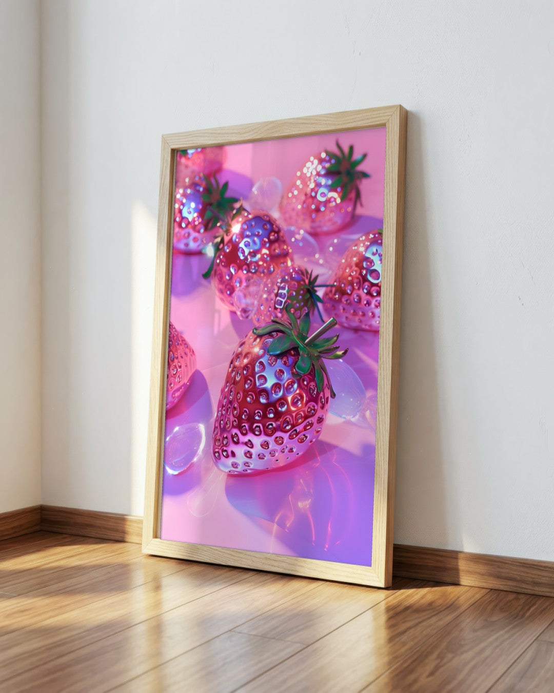 SENT Studio - Strawberries - framed print in a styled room