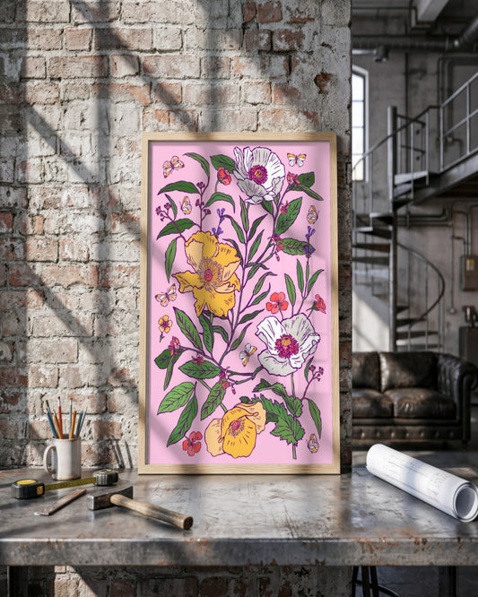 SENT Studio - Flower Poster No. 5 - framed print in a styled room