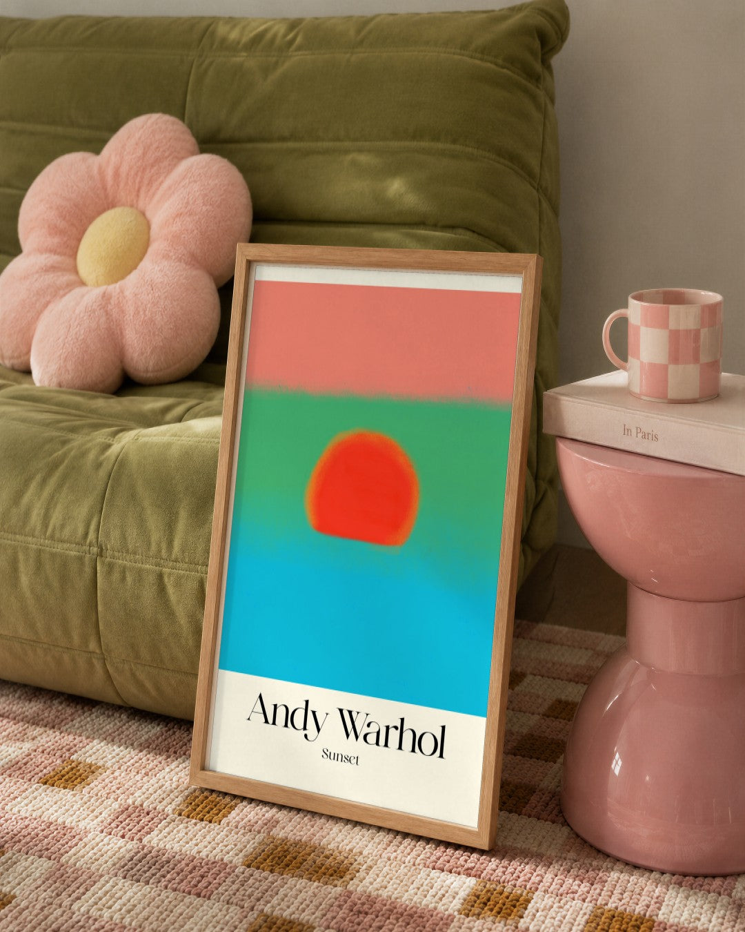 SENT Studio - Sunset Emerald - framed print in a styled room
