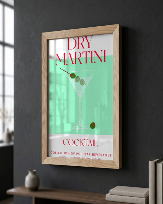SENT Studio - Cocktail Poster No. 16 - framed print in a styled room