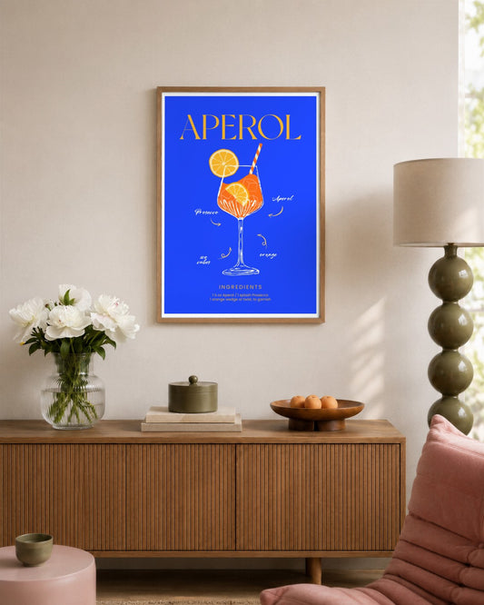 SENT Studio - Cocktail Poster No. 44 - framed print in a styled room