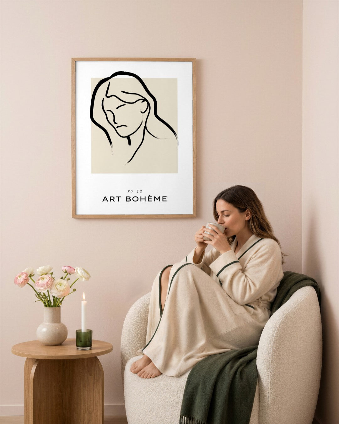 SENT Studio - Bohemian Poster No. 19 - framed print in a styled room