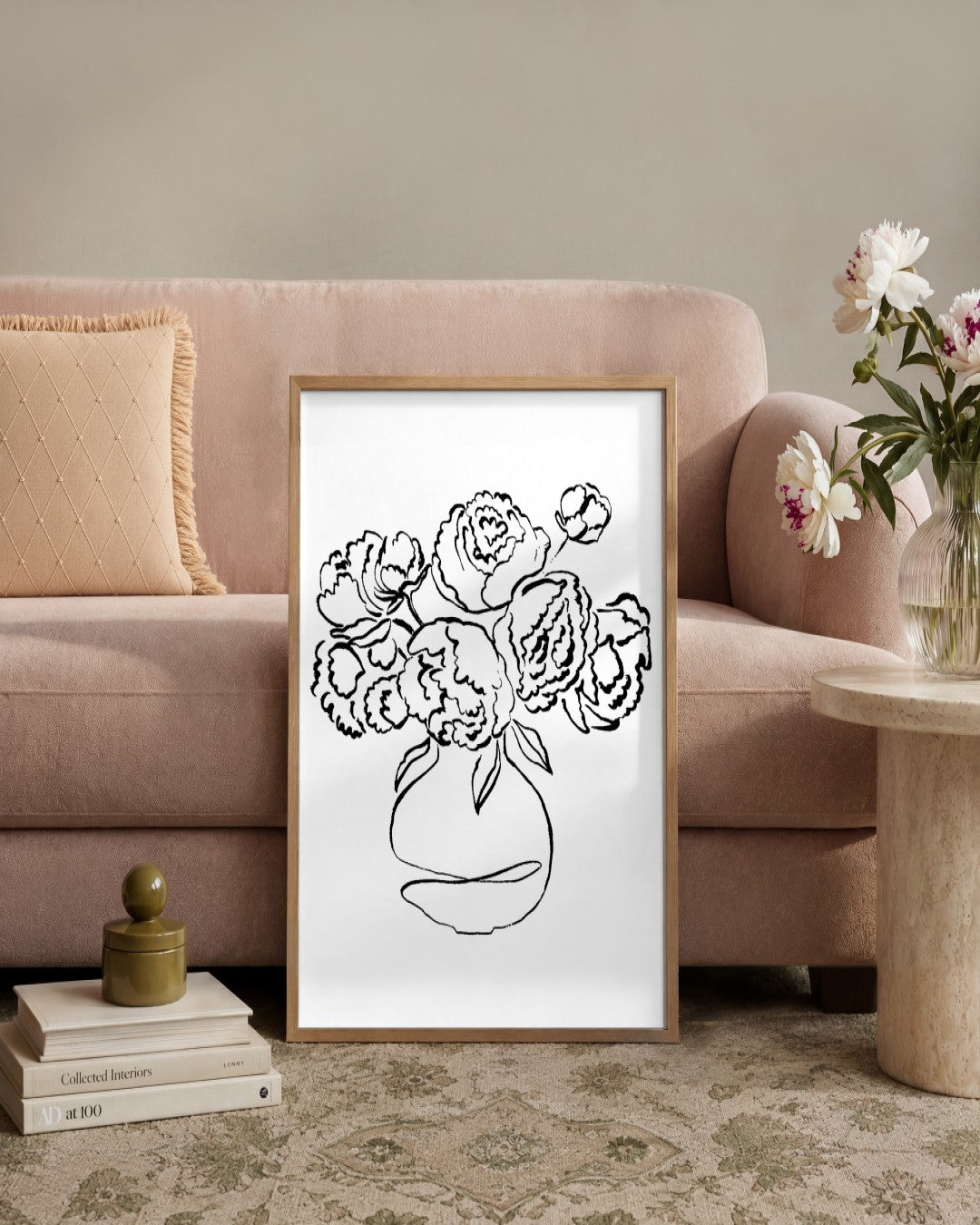 SENT Studio - Blooming Flowers Poster No. 22 - framed print in a styled room