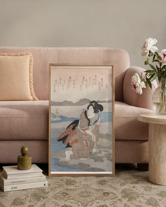 Utagawa Kuniyoshi - Fourth Print from A Low Tide Pentaptych - framed print in a styled room
