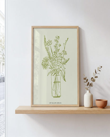 SENT Studio - Blooming Flowers Poster No. 5 - framed print in a styled room