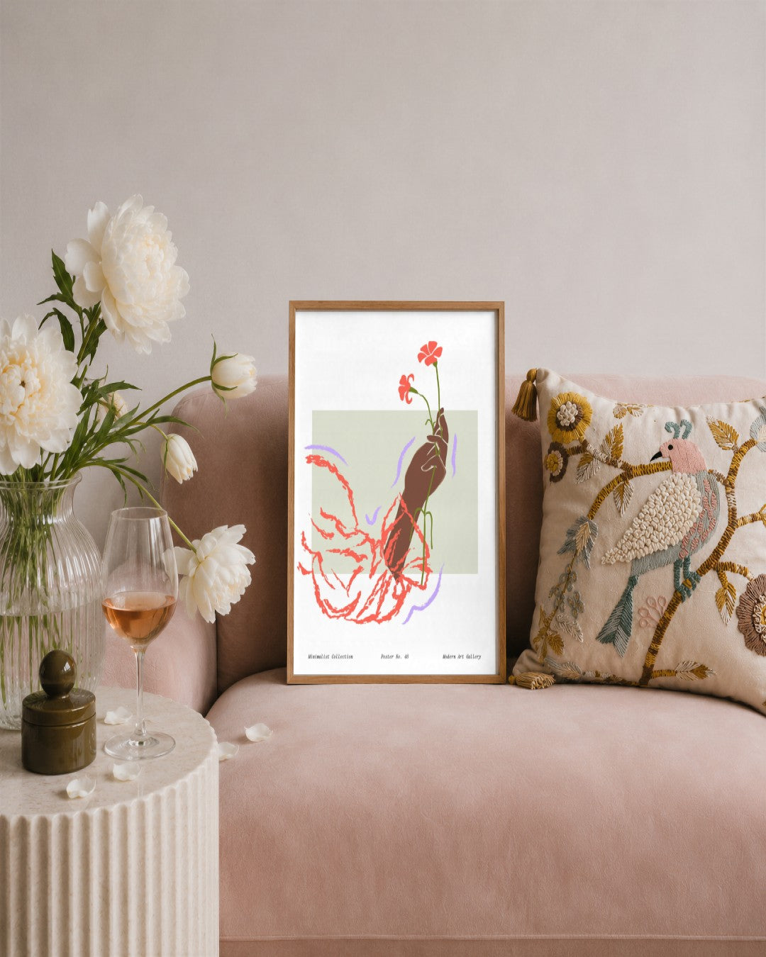 SENT Studio - Blooming Flowers Poster No. 49 - framed print in a styled room
