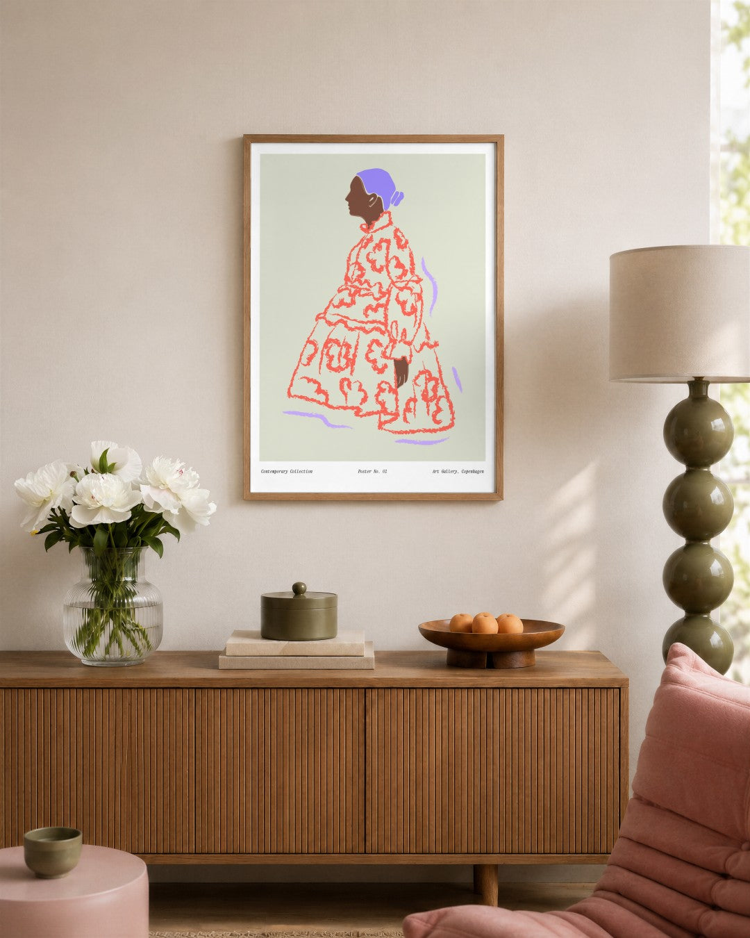 SENT Studio - Blooming Flowers Poster No. 1 - framed print in a styled room