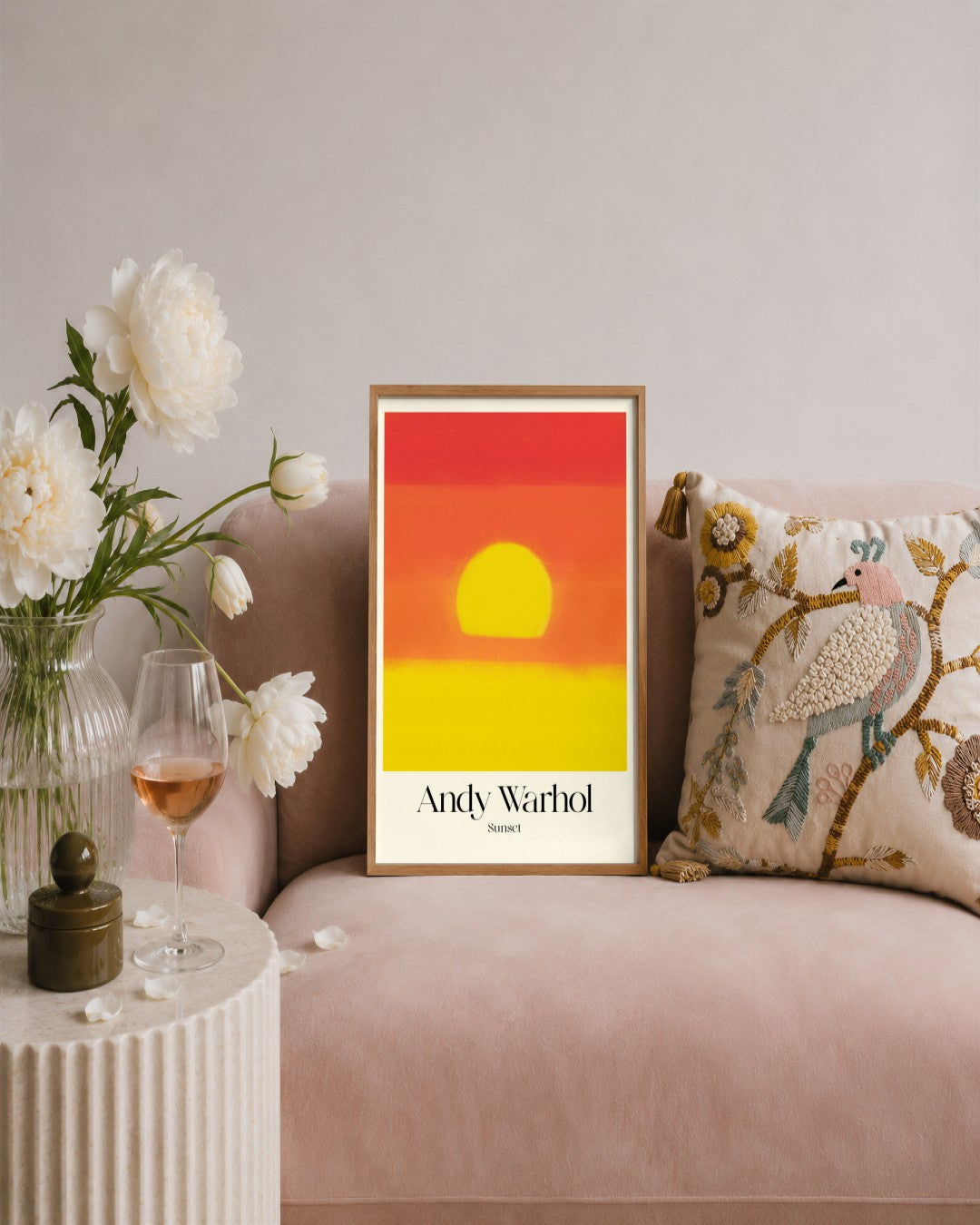 SENT Studio - Sunset Yellow - framed print in a styled room
