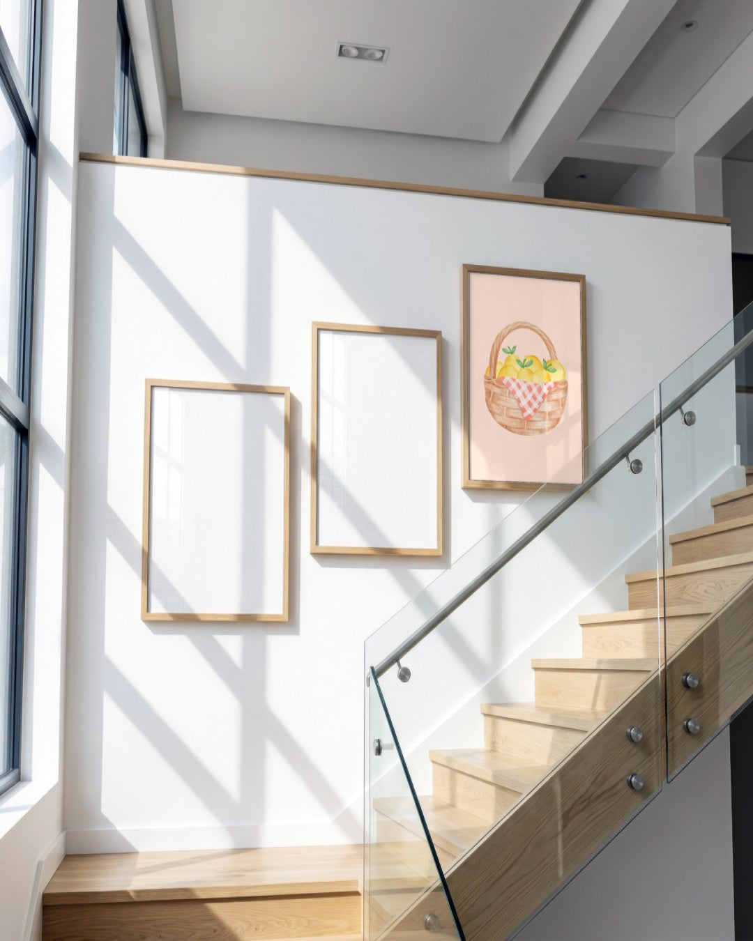 SENT Studio - Lemon Basket - framed print in a styled room