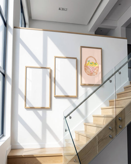 SENT Studio - Lemon Basket - framed print in a styled room