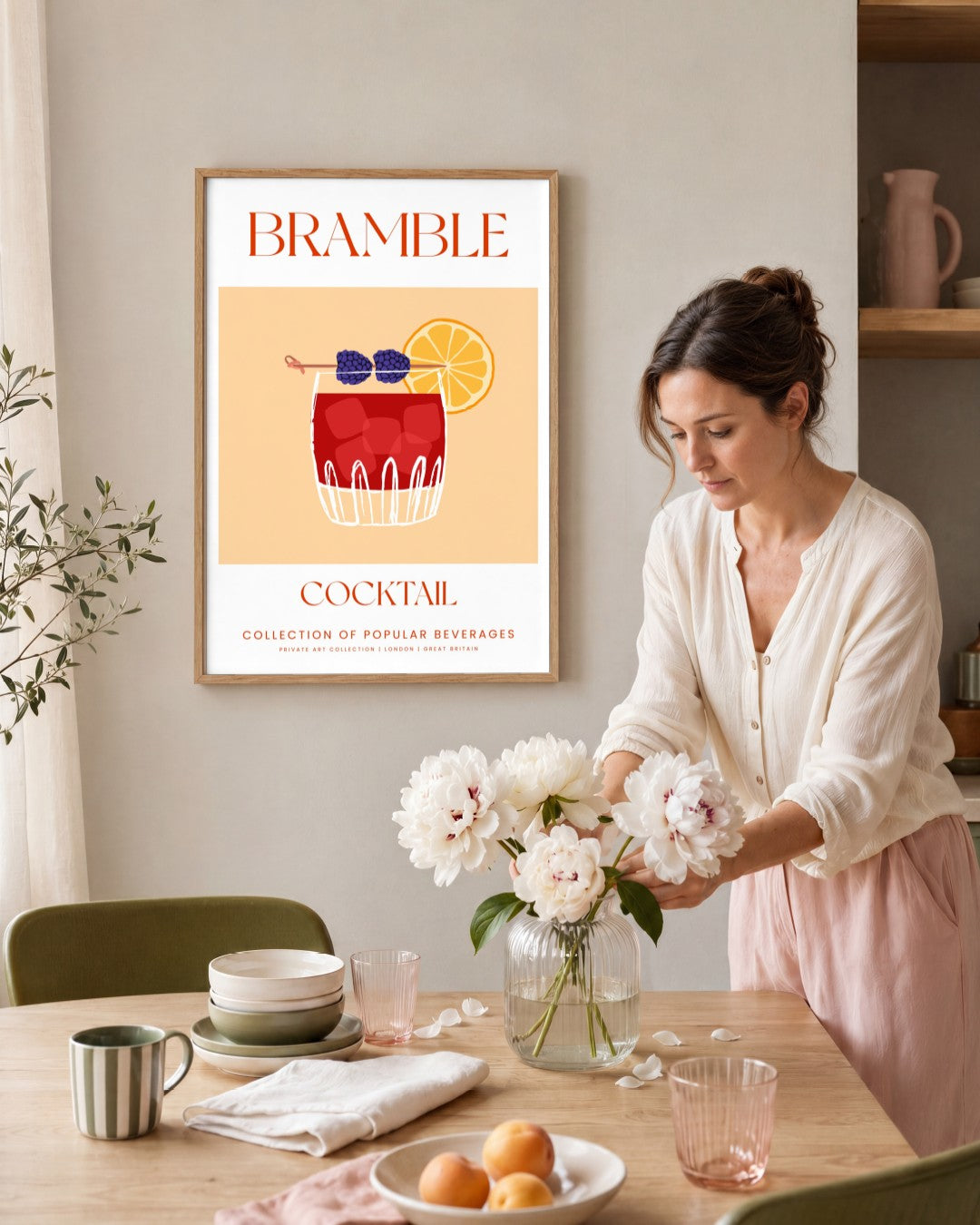 SENT Studio - Cocktail Poster No. 33 - framed print in a styled room
