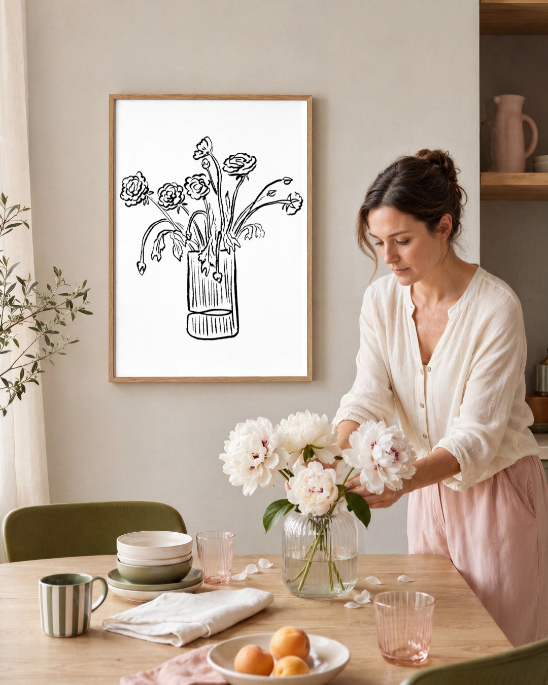 SENT Studio - Blooming Flowers Poster No. 4 - framed print in a styled room