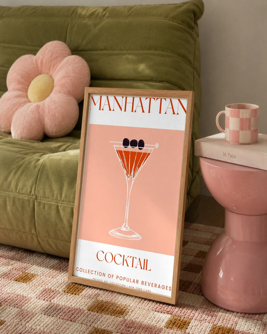 SENT Studio - Cocktail Poster No. 11 - framed print in a styled room