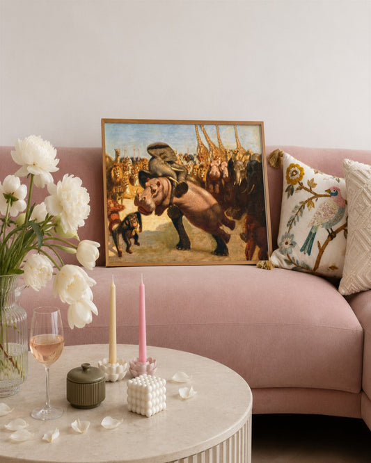 Gabriel von Max - The Animal Procession - framed print in a styled room