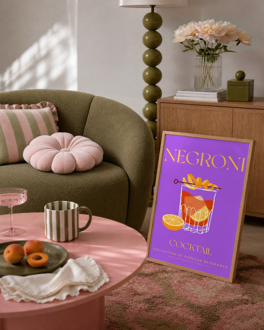 SENT Studio - Cocktail Poster No. 3 - framed print in a styled room