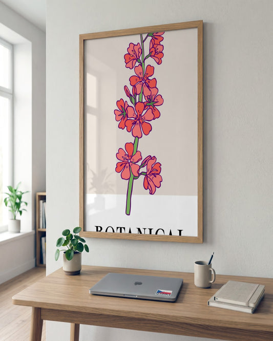 SENT Studio - Flower Poster No. 16 - framed print in a styled room