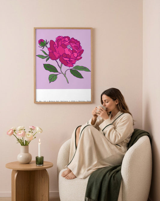 SENT Studio - Flower Poster No. 18 - framed print in a styled room