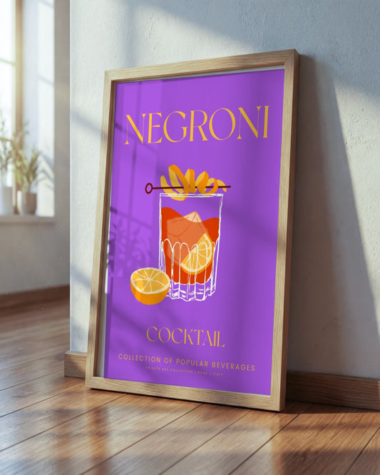 SENT Studio - Cocktail Poster No. 3 - framed print in a styled room