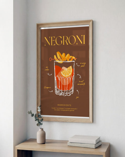 SENT Studio - Cocktail Poster No. 41 - framed print in a styled room
