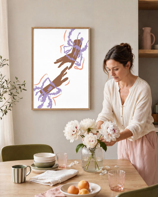 SENT Studio - Blooming Flowers Poster No. 54 - framed print in a styled room