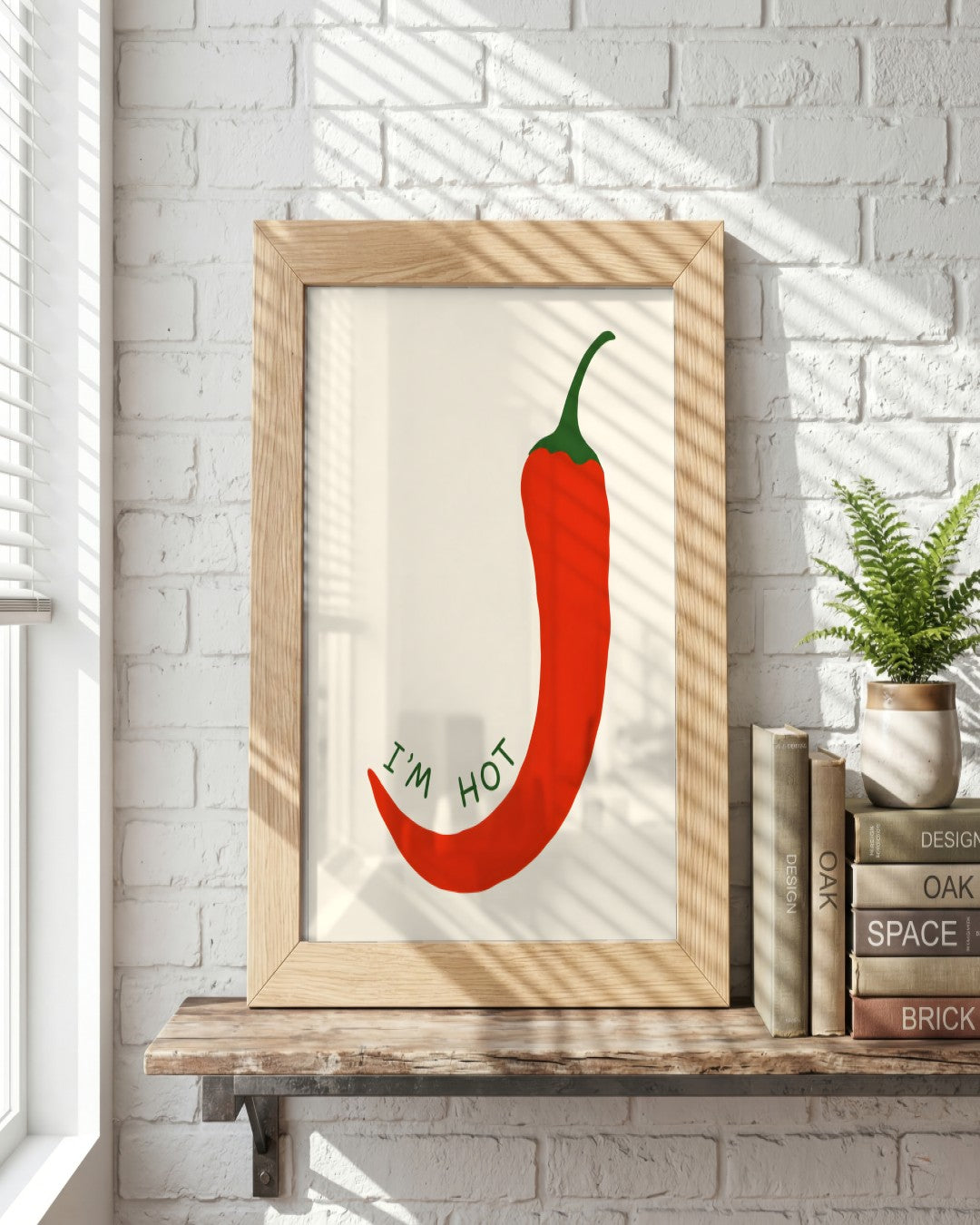 Gracie Cole - I'm Hot - framed print in a styled room