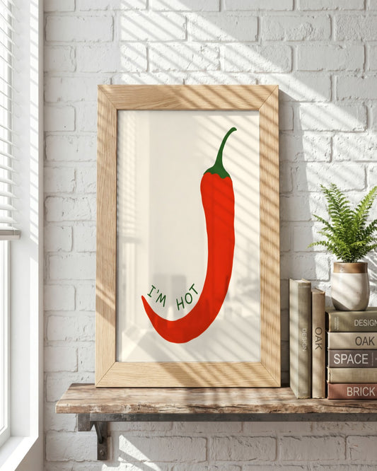 Gracie Cole - I'm Hot - framed print in a styled room