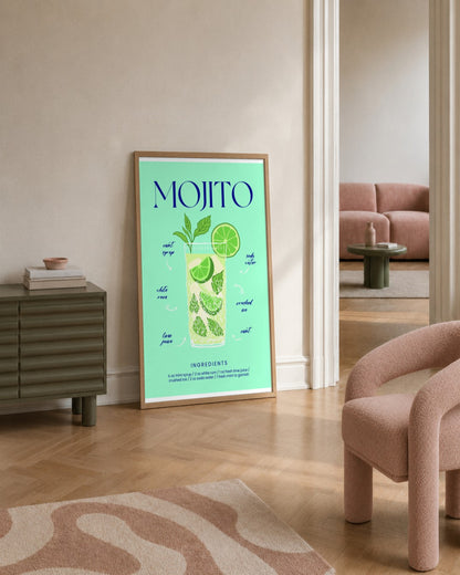 SENT Studio - Cocktail Poster No. 46 - framed print in a styled room