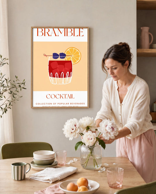 SENT Studio - Cocktail Poster No. 33 - framed print in a styled room
