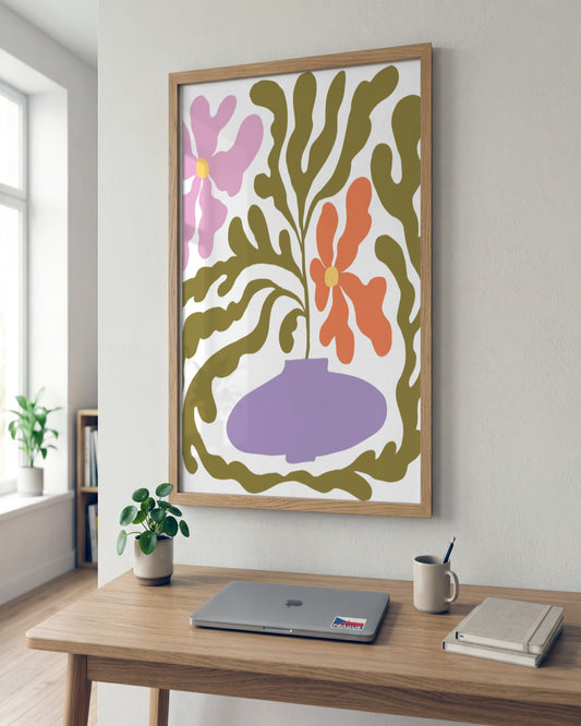 SENT Studio - Blooming Flowers Poster No. 49 - framed print in a styled room