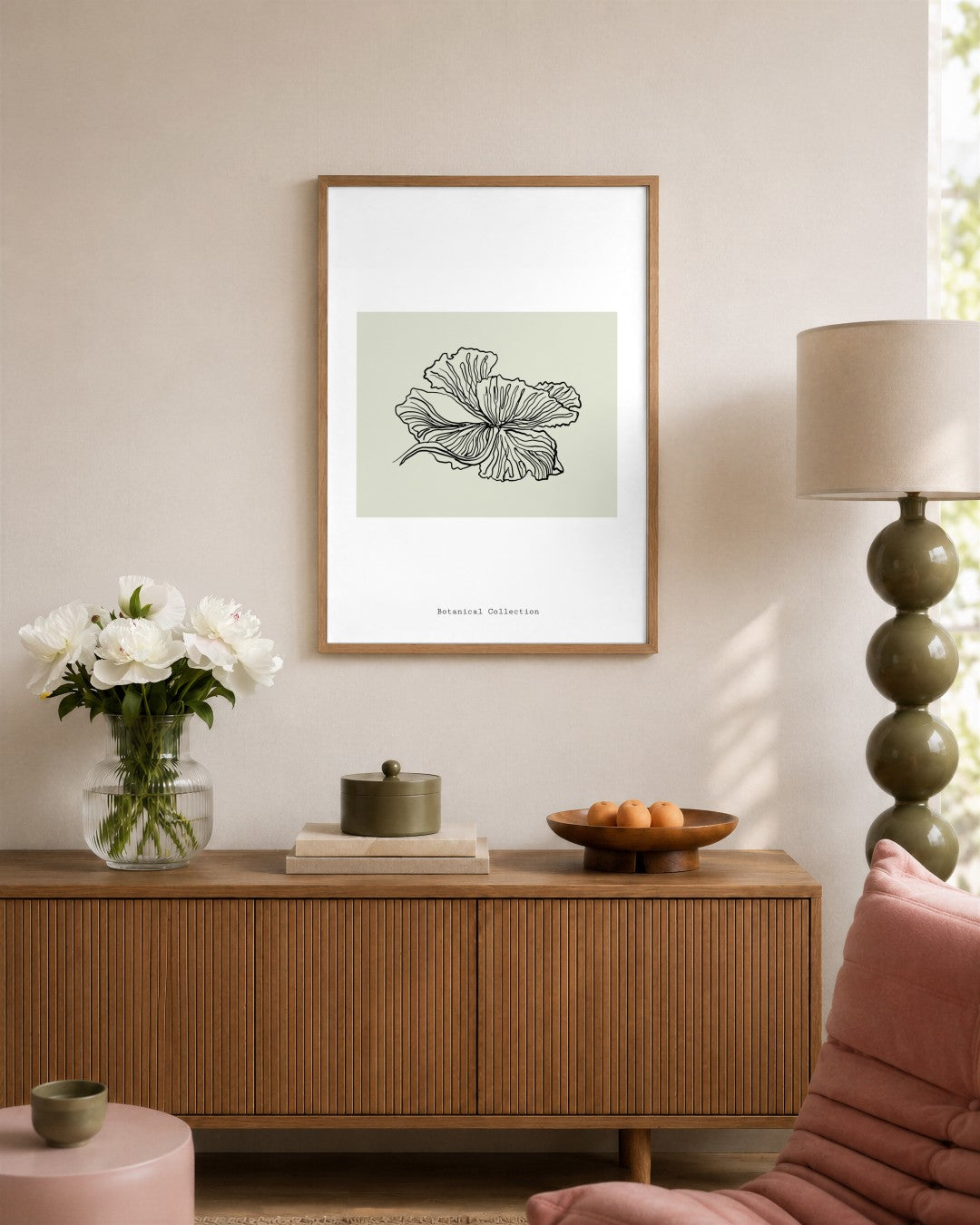 SENT Studio - Blooming Flowers Poster No. 23 - framed print in a styled room