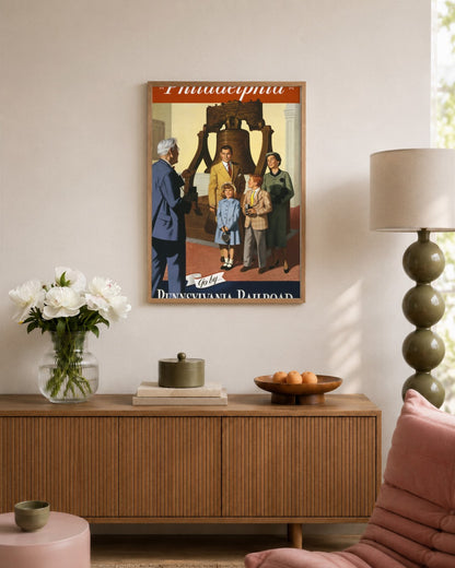 Pennsylvania Railroad - Philadelphia (1955) - framed print in a styled room