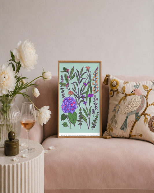 SENT Studio - Flower Poster No. 8 - framed print in a styled room