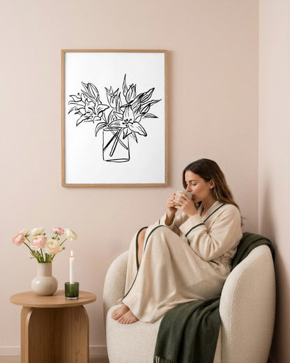 SENT Studio - Blooming Flowers Poster No. 15 - framed print in a styled room