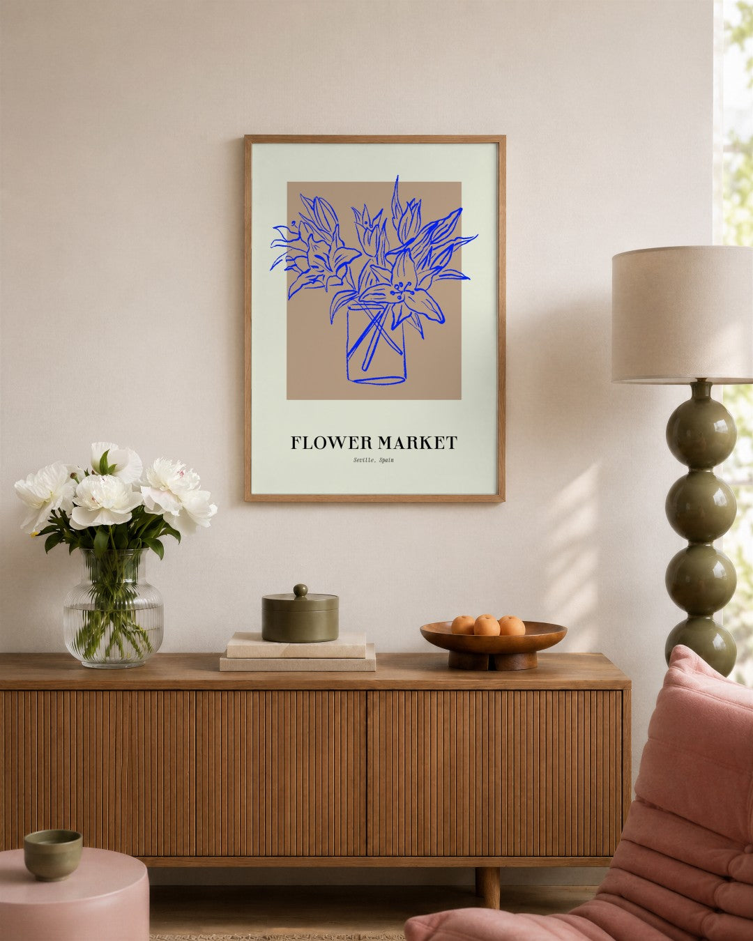SENT Studio - Blooming Flowers Poster No. 59 - framed print in a styled room