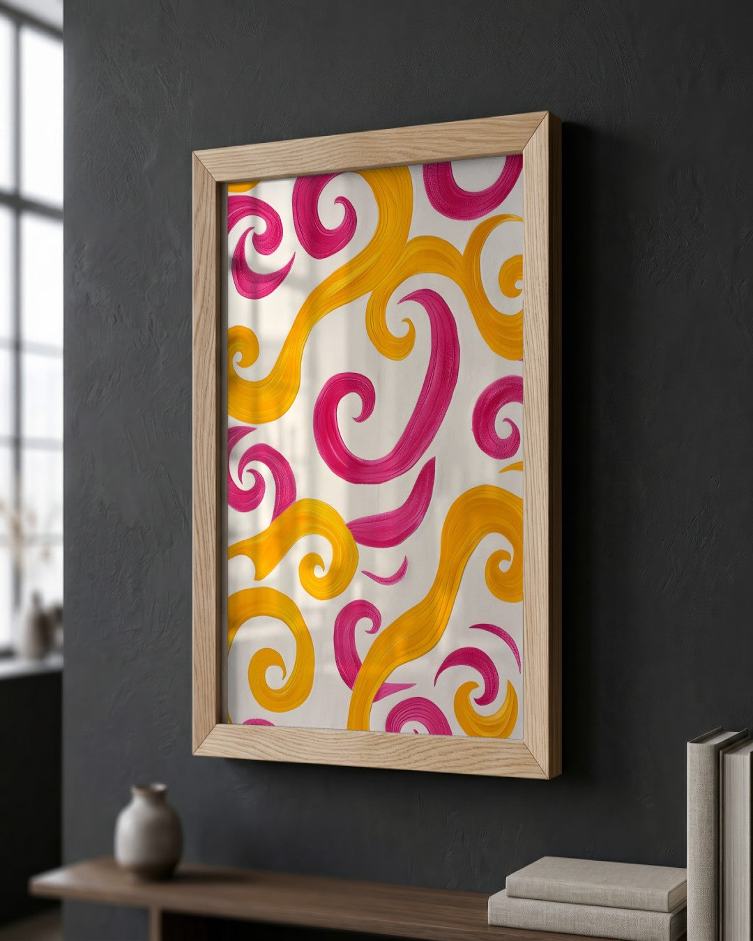 SENT Studio - Abstract Swirls - framed print in a styled room