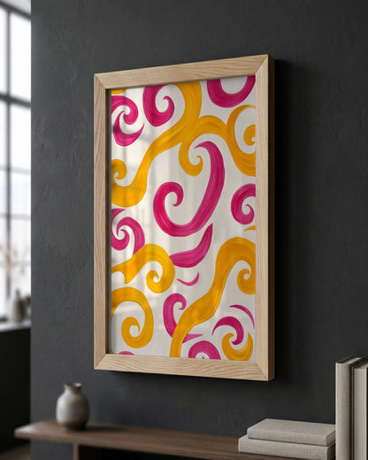 SENT Studio - Abstract Swirls - framed print in a styled room