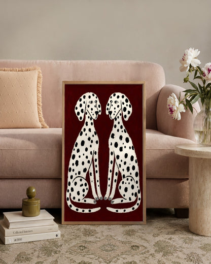 Gracie Cole - Spot Twins - framed print in a styled room