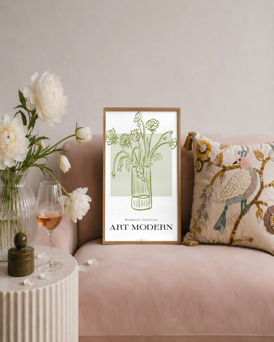 SENT Studio - Blooming Flowers Poster No. 55 - framed print in a styled room