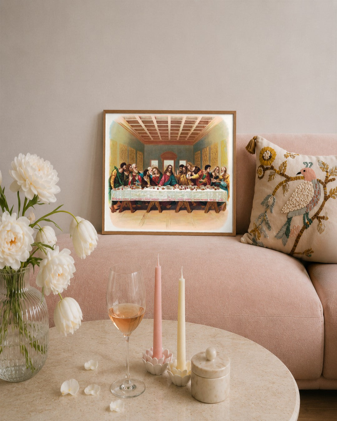 Leonardo da Vinci - The Last Supper - framed print in a styled room