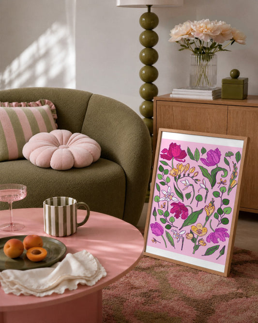 SENT Studio - Flower Poster No. 10 - framed print in a styled room
