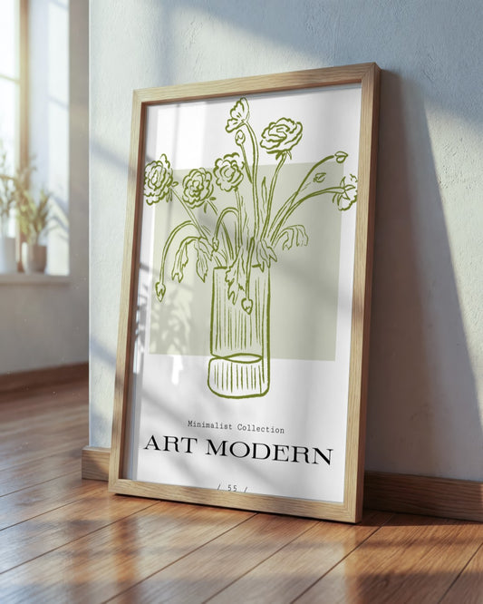 SENT Studio - Blooming Flowers Poster No. 55 - framed print in a styled room