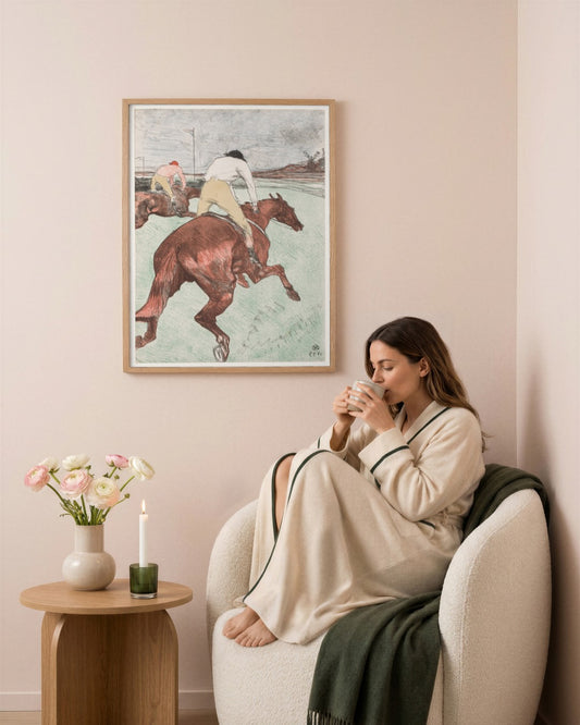 Henri de Toulouse-Lautrec - The Jockey - framed print in a styled room