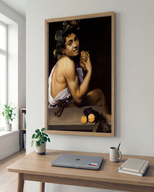 Caravaggio - Sick Bacchus - framed print in a styled room