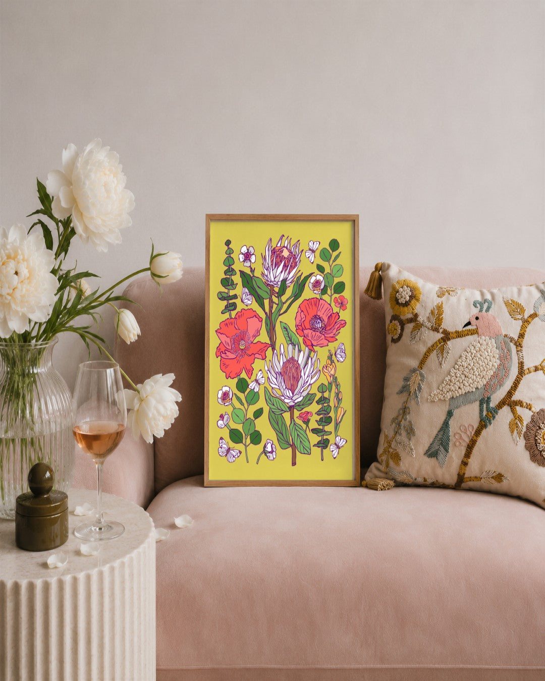 SENT Studio - Flower Poster No. 3 - framed print in a styled room