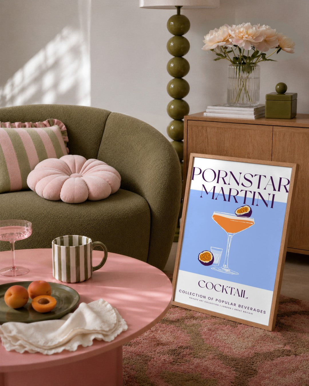 SENT Studio - Cocktail Poster No. 32 - framed print in a styled room