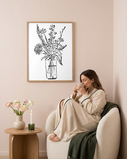 SENT Studio - Blooming Flowers Poster No. 5 - framed print in a styled room