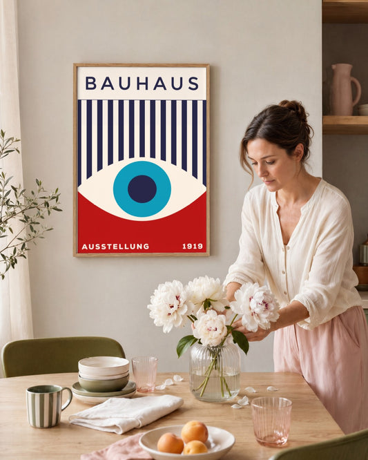 Bauhaus - Ausstellung Eye - framed print in a styled room