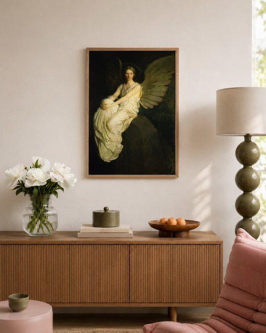 Abbott Handerson Thayer - Stevenson Memorial - framed print in a styled room