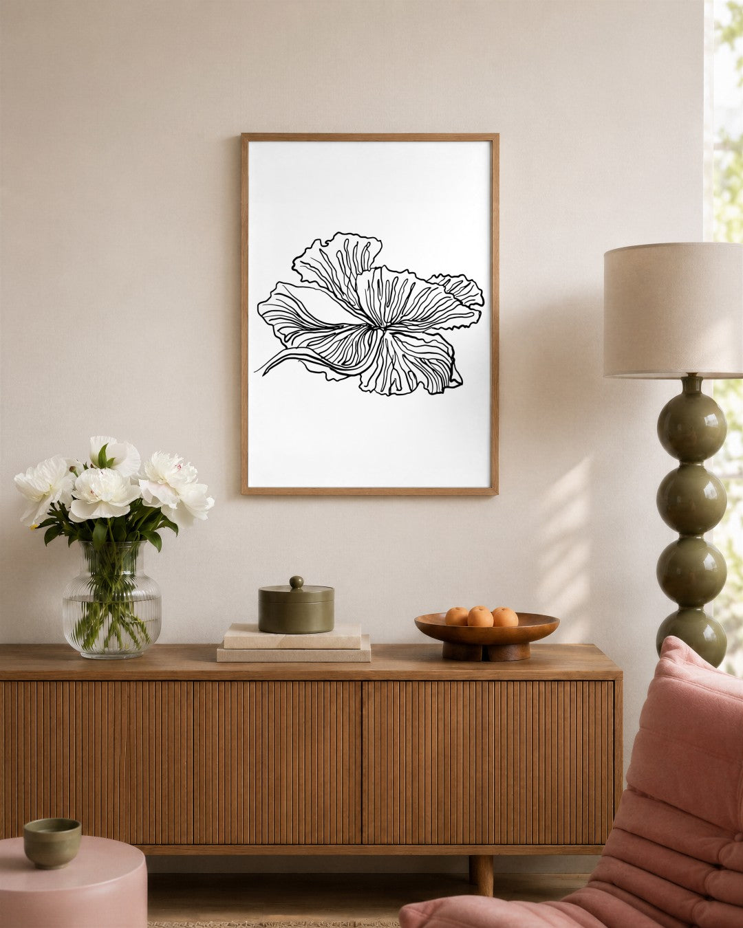 SENT Studio - Blooming Flowers Poster No. 23 - framed print in a styled room