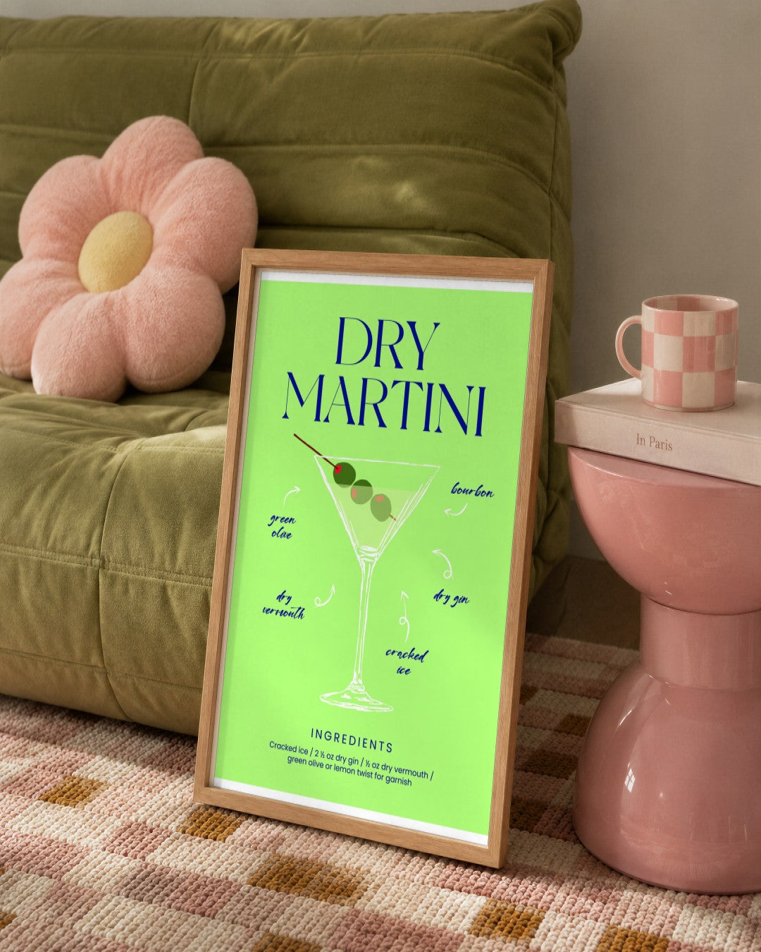 SENT Studio - Cocktail Poster No. 50 - framed print in a styled room